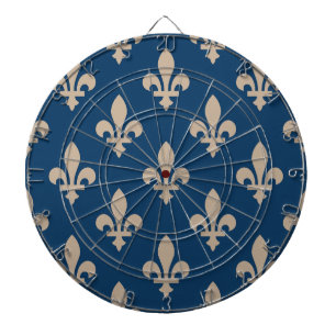 Lilie Pattern, Royal French, Cream on Blue Dartscheibe