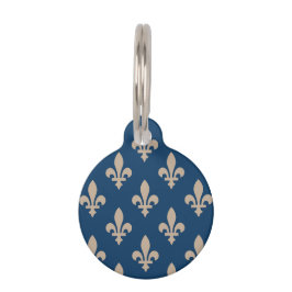 Lilie Pattern, Royal French, Cream on Blue Haustiermarke