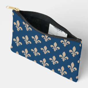 Lilie Pattern, Royal French, Cream on Blue Zubehörtasche