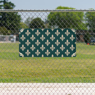 Lilie Pattern, Royal French Cream on Green Banner
