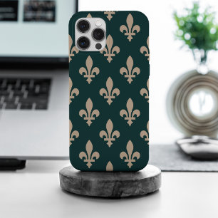 Lilie Pattern, Royal French Cream on Green Case-Mate iPhone Hülle