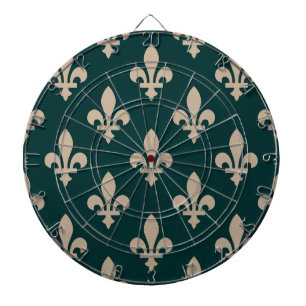 Lilie Pattern, Royal French Cream on Green Dartscheibe