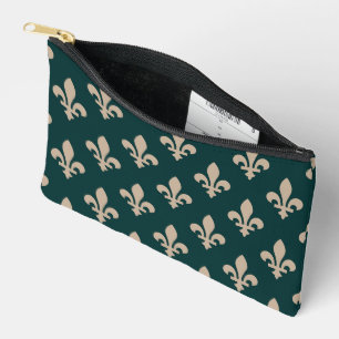Lilie Pattern, Royal French Cream on Green Zubehörtasche
