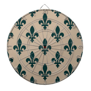 Lilie Pattern, Royal French Green on Cream Dartscheibe