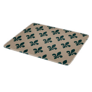 Lilie Pattern, Royal French Green on Cream Schneidebrett
