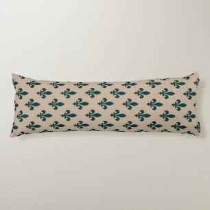 Lilie Pattern, Royal French Green on Cream Seitenschläferkissen