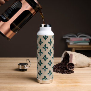 Lilie Pattern, Royal French Green on Cream Trinkflasche