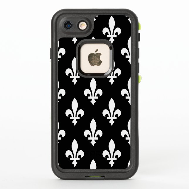 Lilie Pattern, Royal French, White on Black (Rückseite)
