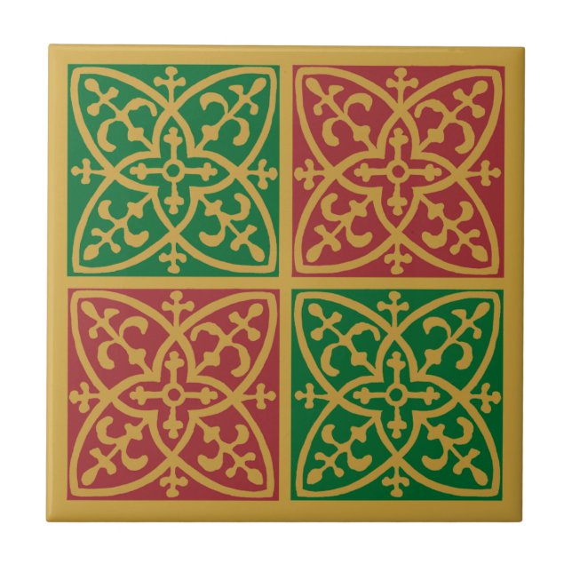 Lilie Pattern Tile Fliese (Vorderseite)