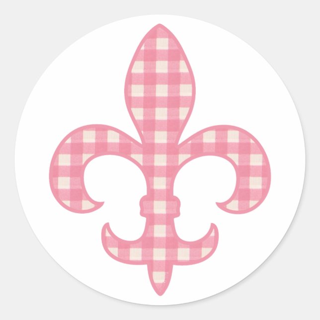 Lilie Pink Gingham Aufkleber (Vorderseite)