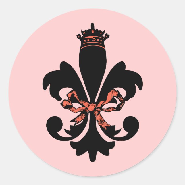 Lilie Queen mit Bogen Runder Aufkleber (Vorderseite)