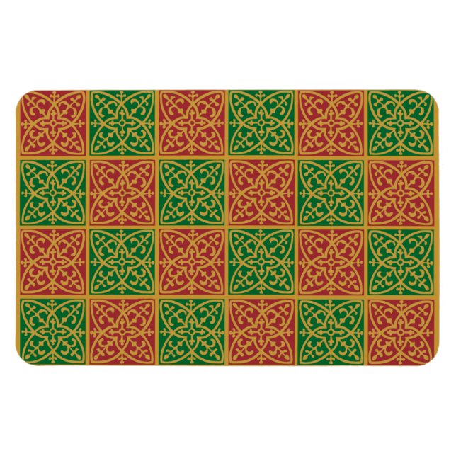 Lilie Red Green Holiday Magnet (Horizontal)