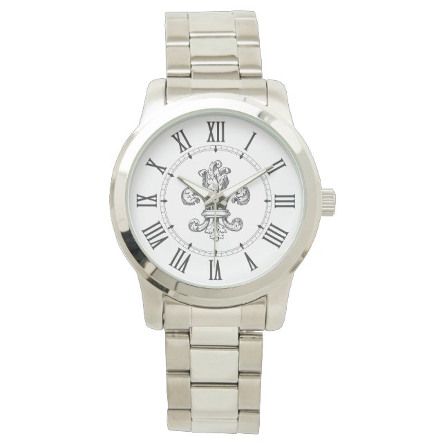 Lilie Roman Numerals Armbanduhr (Vorderseite)