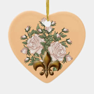 Lilie Rose Zollschmuck Keramik Ornament