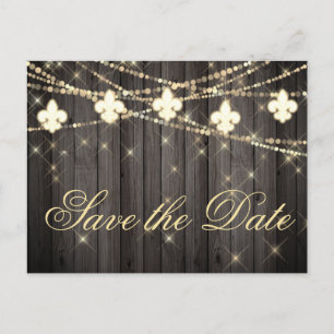 Lilie Rustikale Lichter   Boho Chic Wedding Ankündigungspostkarte