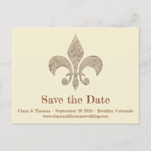 Lilie Save the Date Simple Elegant Wedding Ankündigungspostkarte (Vorderseite)