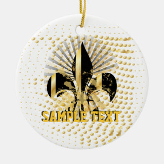 Lilie/Schwarz + Gold Keramikornament