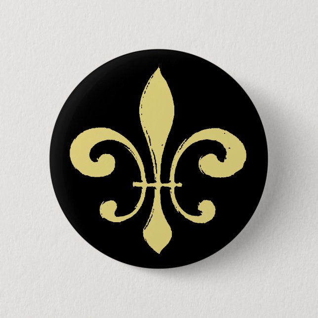 Lilie, Schwarz und Gold Button (Vorderseite)