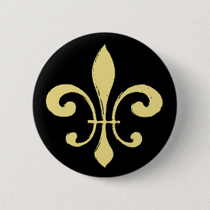 Lilie, Schwarzes und Gold Button