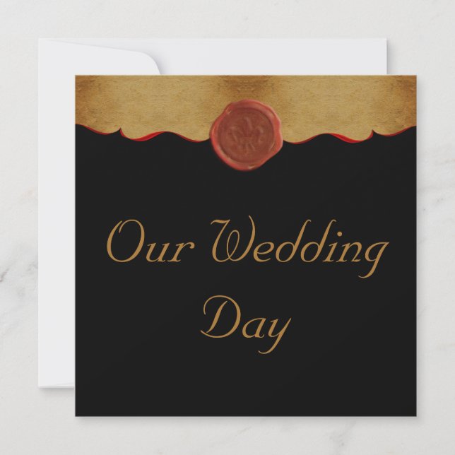 Lilie Scroll Wedding Einladung (Vorderseite)