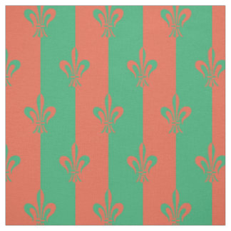 Lilie Sea Green und Copper Stoff
