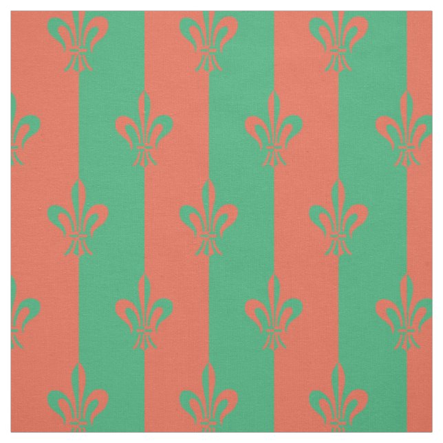 Lilie Sea Green und Copper Stoff (Muster)