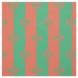 Lilie Sea Green und Tomato Red Stoff