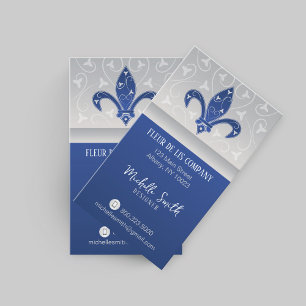 Lilie Silver Navy Blue Business Card Visitenkarte