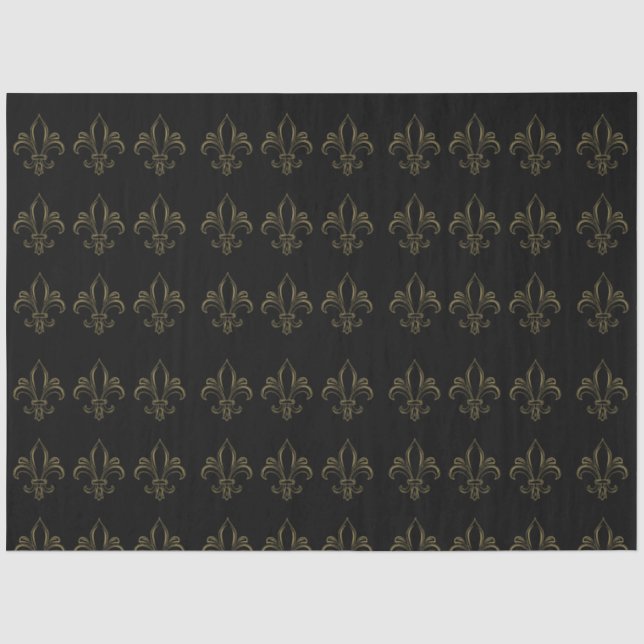 Lilie Simple EleganBlack and Gold Seidenpapier (Vorderseite)