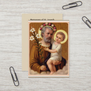 Lilie St Joseph Jesus Memorare Gebet Visitenkarte