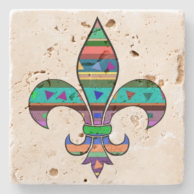 Lilie Travertine Untersetzer (Vorderseite)