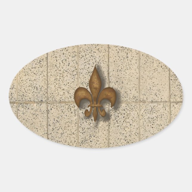 Lilie über Stone Ovaler Aufkleber (Vorderseite)