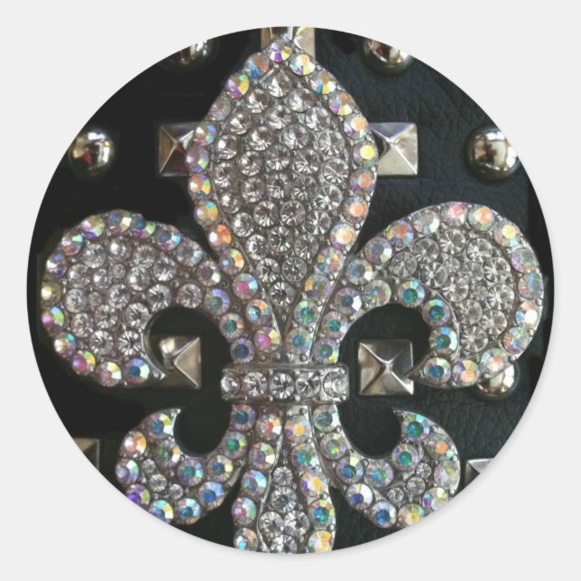 LILIE ÜBER STUDS HARTE ROCK DRUCKEN RUNDER AUFKLEBER (Vorderseite)