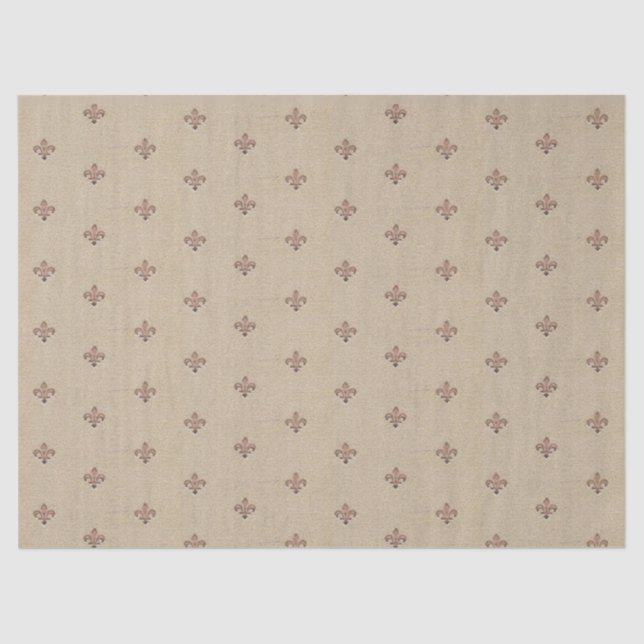 Lilie Vintag French Pattern Brown Seidenpapier (Vorderseite)