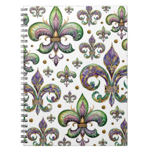 Lilie Watercolor Mardi Gras Vibes Notizblock