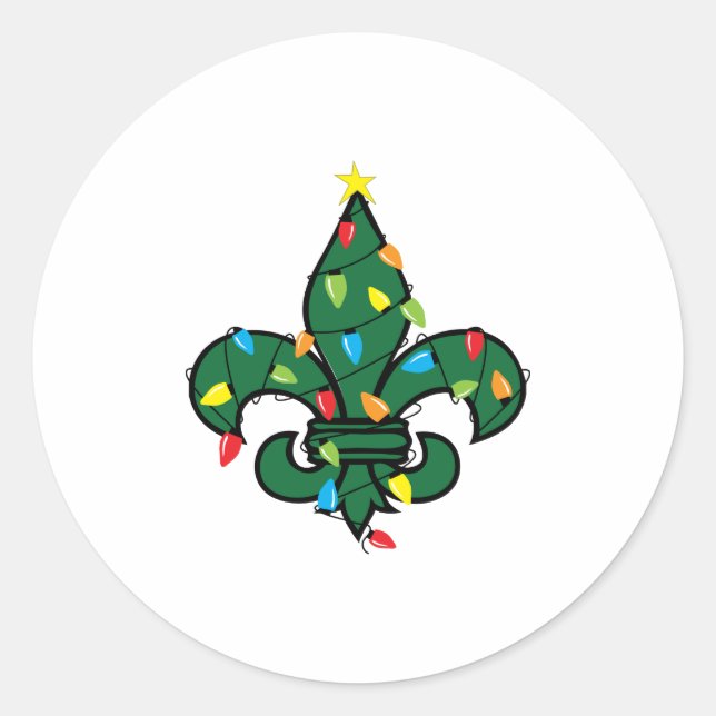 Lilie Weihnachten Runder Aufkleber (Vorderseite)