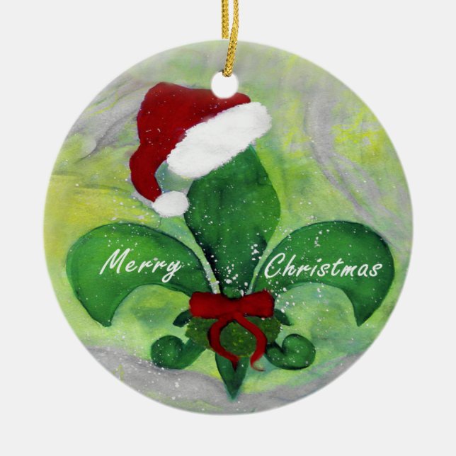 Lilie Weihnachtsschmuck aus meiner Kunst. (Vorne)
