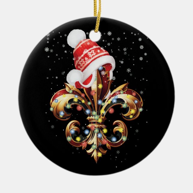 Lilie Weihnachtsschmuck mit Weihnachtsmannmütze Xm (Vorne)