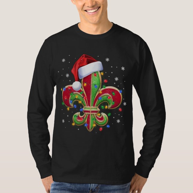 Lilie Weihnachtsschmuck mit Weihnachtsmannmütze Xm T-Shirt (Vorderseite)