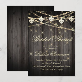 Lilie Wood Lights | Rustikale Dusche Einladung