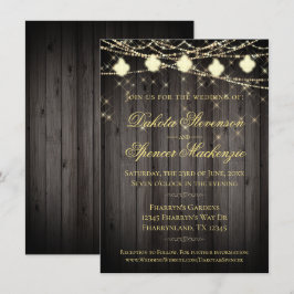 Lilie Wood Lights | Rustikale Hochzeit Einladung