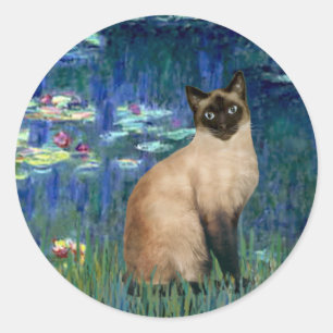 Lilien 5 - Seal Point Siamese Katze Runder Aufkleber