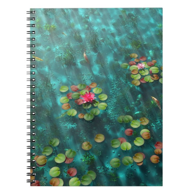 Lilien auf dem WasserNotebook Notizblock (Vorderseite)