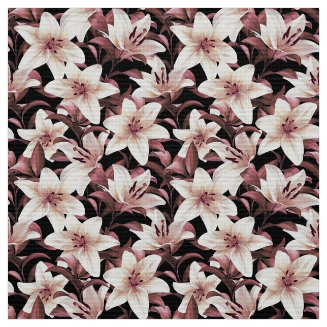 Lilien auf schwarz stoff (Muster)