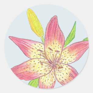Lilien-Aufkleber Runder Aufkleber