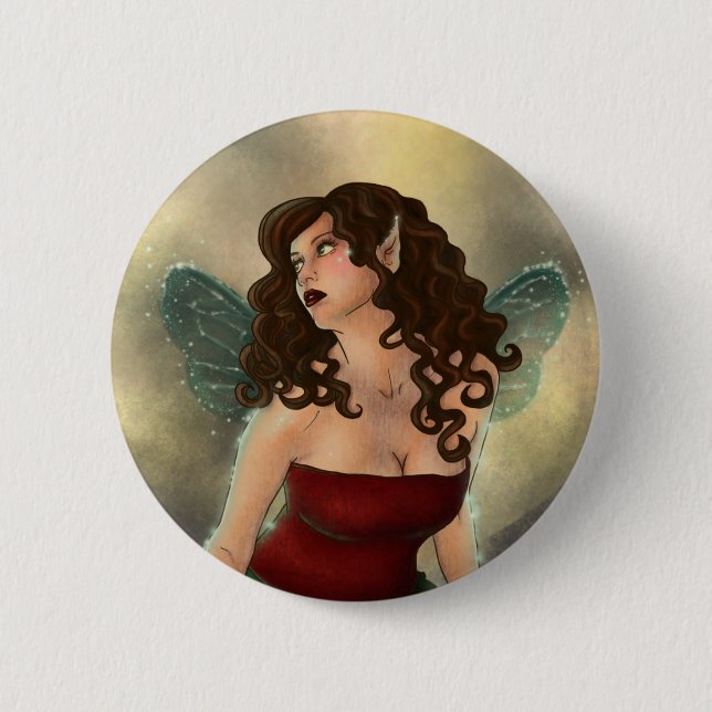 Lilien-Auflage-Feen-Knopf Button (Vorderseite)
