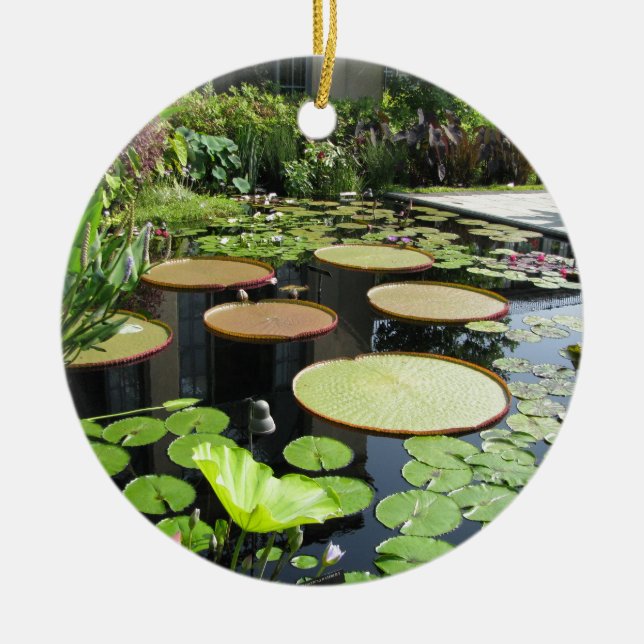 Lilien-Auflagen an Longwood Gärten Keramik Ornament (Vorne)
