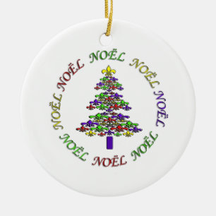Lilien-Baum-Weihnachten-Weihnachtsverzierung Keramikornament
