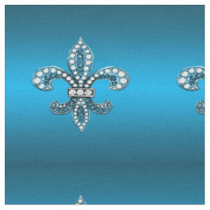 Lilien-Blau-Satin Stoff