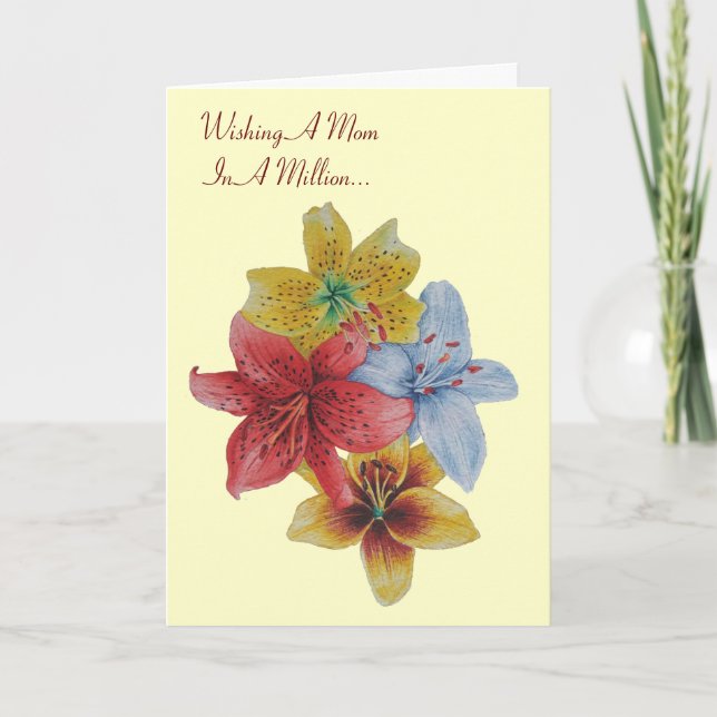 Lilien-Blume hübsche Blütenoriginal-Mama-Vers Karte (Vorderseite)